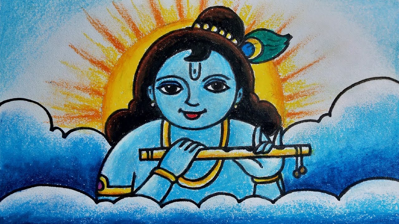 How to Draw God Shri Krishna Easy Drawing /krishna janmashtami/कैसे भगवान  कृष्ण जी का चित्र बनाये - YouTube