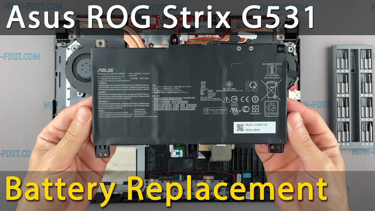 Asus ROG Strix G531 Battery Replacement - YouTube