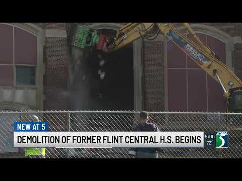 Demolition of former Flint Central High School begins