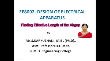 DEA | #Unit 1.1 Effective length of the Air gap