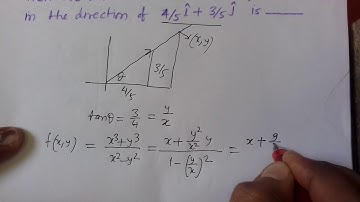IIT JAM 2019 MATH Q.NO. 48(NAT) Function in Two Variables  (Directional Derivatives )