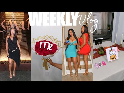 WEEKLY VLOG| Nana's Birthday + Bedazzle Girls Night +Fall Cocktails + Virgo Bouquet + Home Decor 🍂