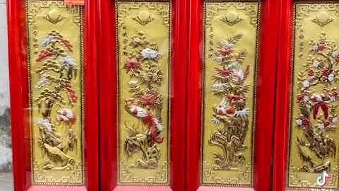 Bộ tranh treo tường tứ quý tùng cúc trúc mai