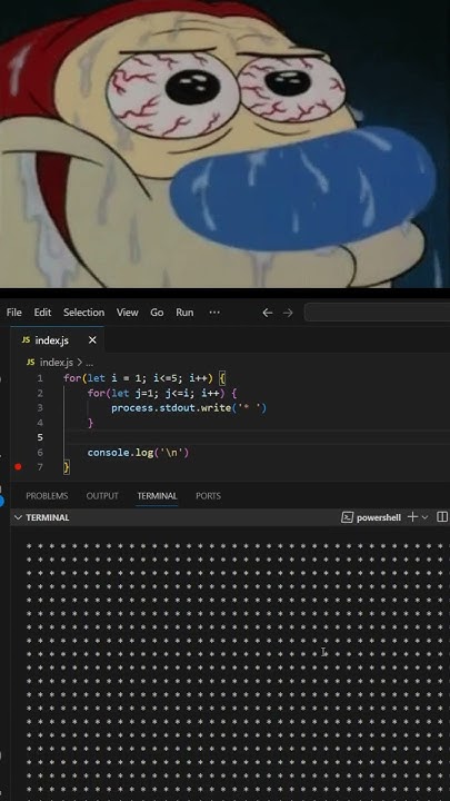 How to print a pyramid pattern using JavaScript. #coding #javascipt # ...