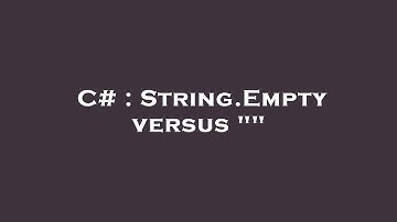 C# : String.Empty versus ""