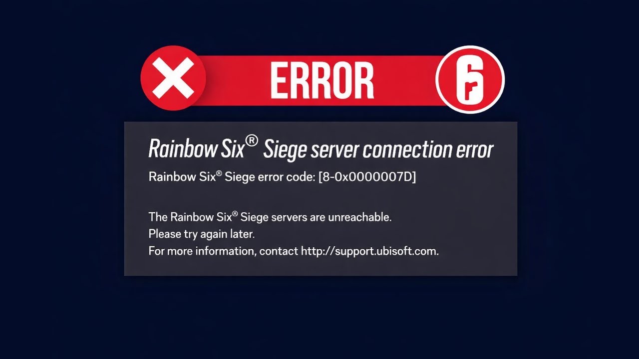 How to fix Siege error code 8-0x00007d - YouTube