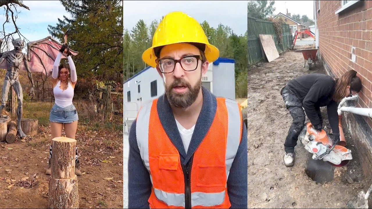 Smart construction skills and workers leave onlookers amazed👷✅ #hacks #skills #amazing 