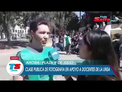 Clase publica de la UNSA en la plaza 9 de julio saltar