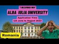 Alba iulia university application time 2023 romania