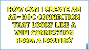 Ubuntu: How can I create an ad-hoc connection that looks like a wifi connection from a router?