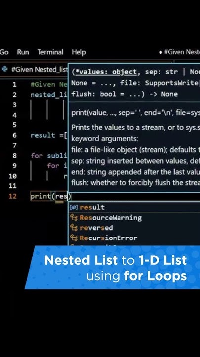 Python List Manipulation | Convert Nested List To 1-D List | Python ...