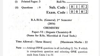 B.Sc 2nd semester CHEMISTRY  Paper-2 ORGANIC CHEMISTRY-A  MAY 2024 #chemistry #organic #pbolk #dbolk