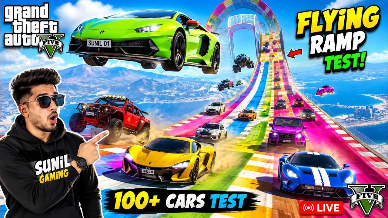 GTA 5 LIVE | Train vs 100 Luxury Cars 😱🔥 कौन बचेगा?