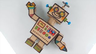 Paper Craft for Kids, Making the Cardboard Robot.