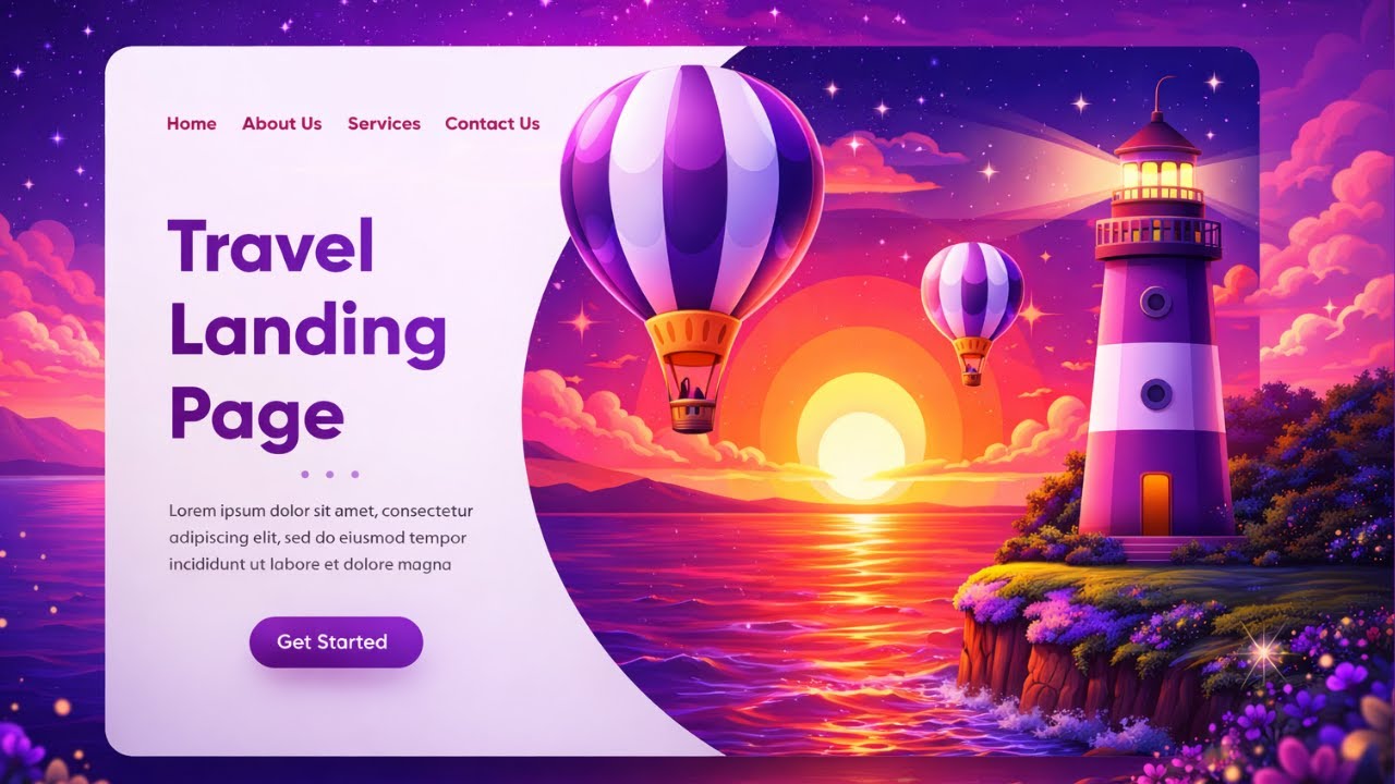 Travel Website Design with HTML, CSS and JavaScript || Travel Landing ...
