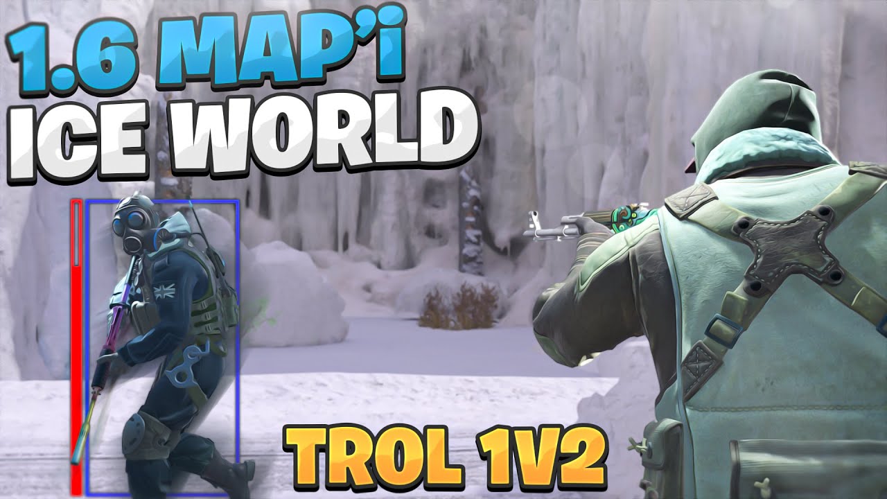 CS2 AMA 1.6 MAPİNDE WALLHACK TROLLÜ 1 VS 2 - @Qu3ee