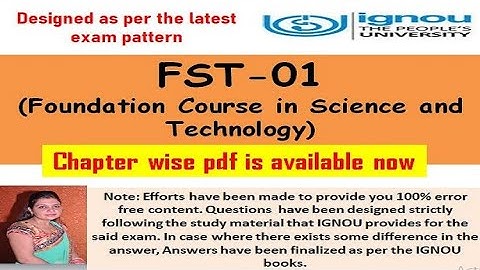 FST-01-pdf|| Foundation Course in Science and Technology|| Full Syllabus Chapter wise pdf available