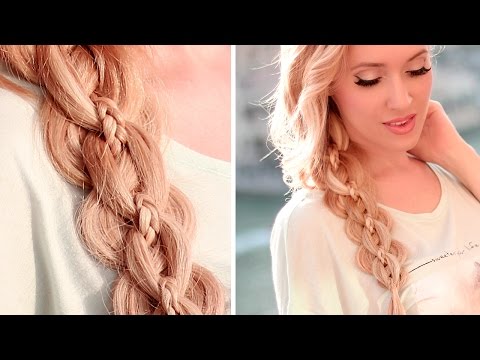 Ажурная коса из 5 прядей ★ Причёска для длинных волос на каждый день