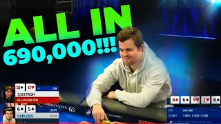 Magnus Carlsen Starts Laughing After ALL-IN by His Opponent with 690,000 Chips screenshot 2