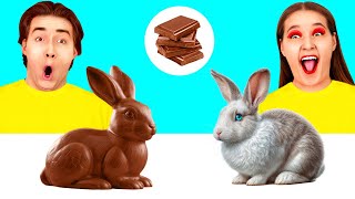 Real Food vs Chocolate Food Challenge | Fantastic Food Hacks by HAHANOM Challenge