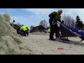 Snowmachine stuck in the trail