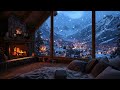 Cozy Cabin Escape: Crackling Fireplace & Soothing Winter Storm Sounds for Sleep