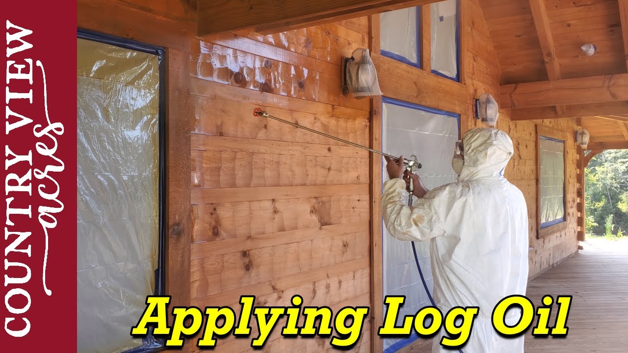 Applying Log Oil with an Airless Sprayer YouTube