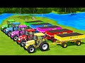 HARVESTING CANOLA, LOAD &amp; TRANSPORT WITH MASSEY FERGUSON TRACTORS &amp; HARVESTERS - FS22