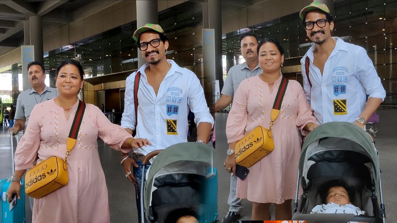 Bharti Singh With Husband Haarsh Limbachiyaa And Son Golu Spotted At