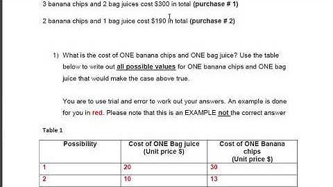 Real life application of simultaneous equations