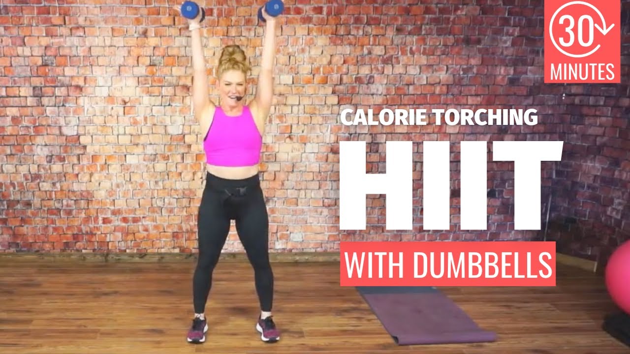 30 Minute Full Body Cardio HIIT workout with Dumbbells 🔥 FAT BURNING ...