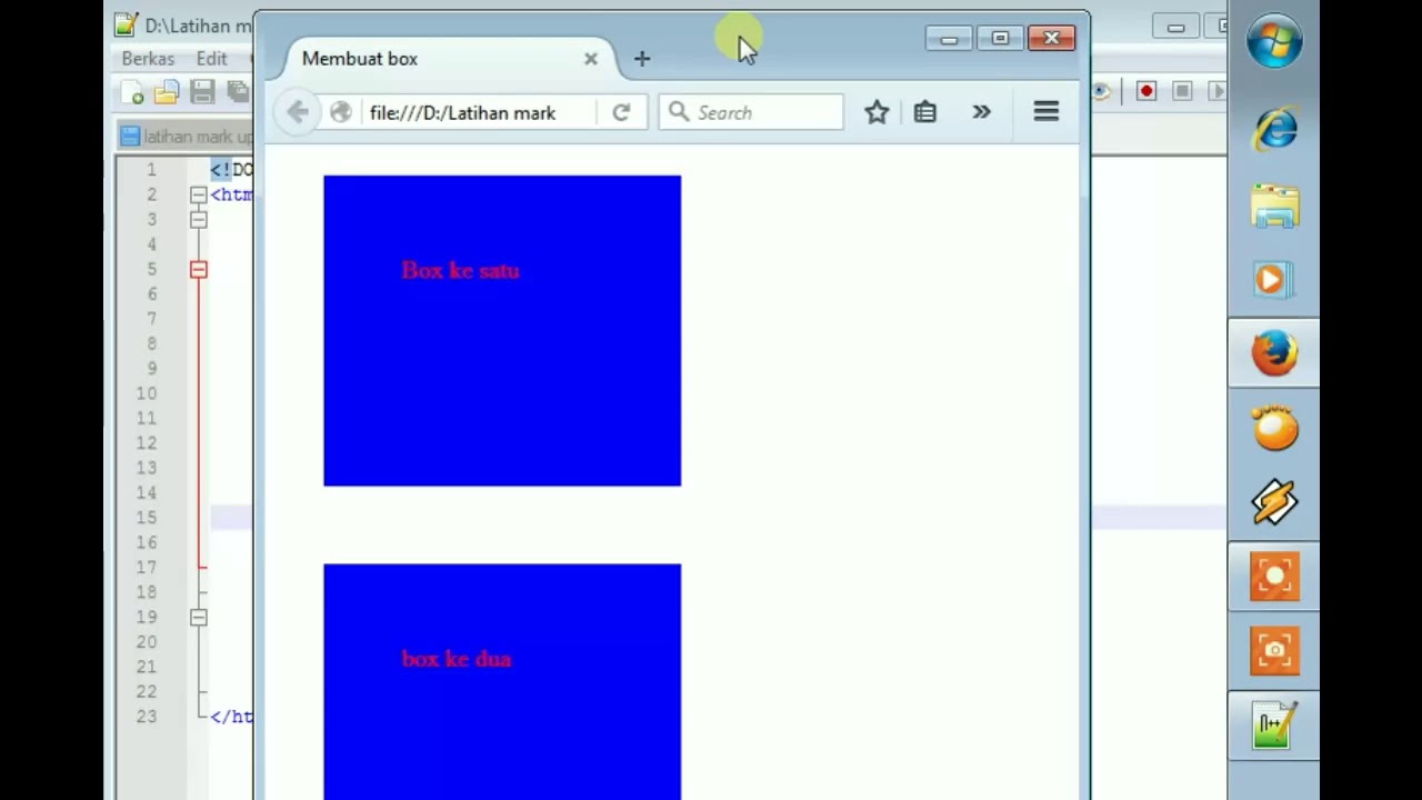 Belajar HTML Belajar membuat box via notepad++ - YouTube