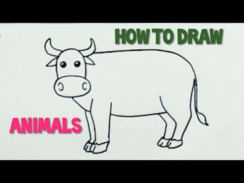 How to Draw Cow Horse Elephant Menggambar  SAPI KUDA 