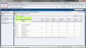 Accessing Ledger Type Master Setup - JDE E1 91 - General Accounting