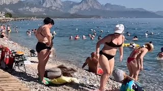 🇹🇷 Kemer Beach A Crowded Day at Türkiye