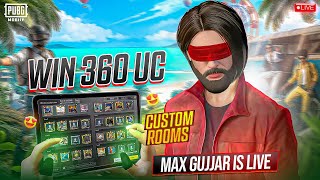 PUBG MOBILE CUSTOM ROOMS CHALLENGES - UC GIVEAWAYS #maxgujjaryt #pubgmobile #live