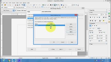 Creating mail merge in open office