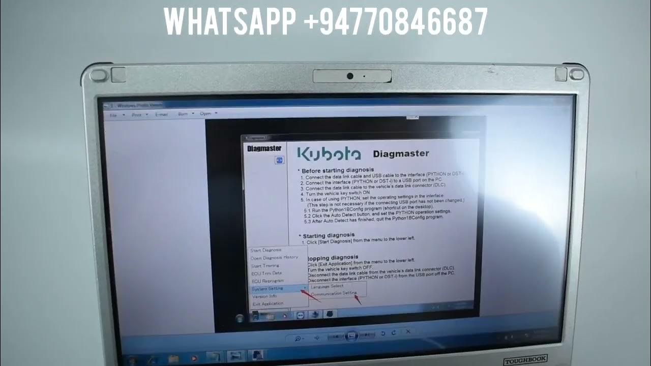 Kubota Diagmaster Engineer Level 10 with Python Interface - YouTube