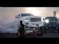 Big SEMA trucks burning out! Video is full of burnouts resulting to a blown differentials!