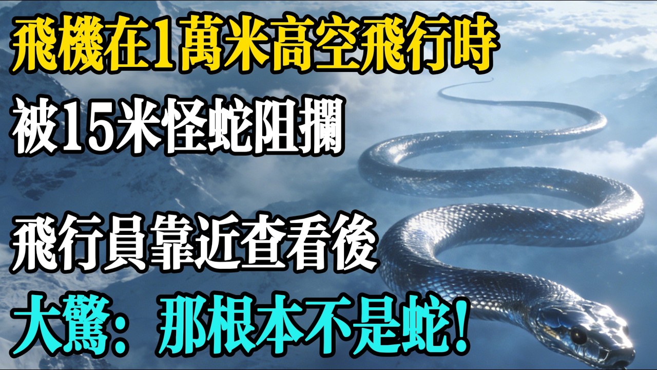 飛機在1萬米高空飛行時，被15米怪蛇阻攔，飛行員靠近查看後，大驚：那根本不是蛇！