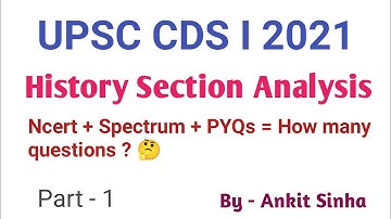 UPSC CDS I 2021 || History Section Analysis || Part-1|| #facetsofupsc