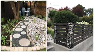 Decor and landscaping of the garden and backyard using stones!