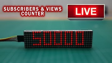 Realtime Subscribers and Views Counter 8x8 Matrix Display