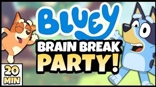 Bluey Brain Break Party | Freeze Dance & Chase | Just Dance