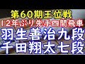 将棋 棋譜並べ ▲羽生善治九段 △千田翔太七段 第60期王位戦挑戦者決定リーグ白組「dolphin」の棋譜解析 四間飛車