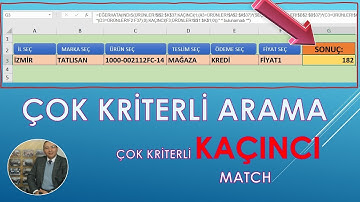 Excel Çok Kriterli KAÇINCI - MATCH