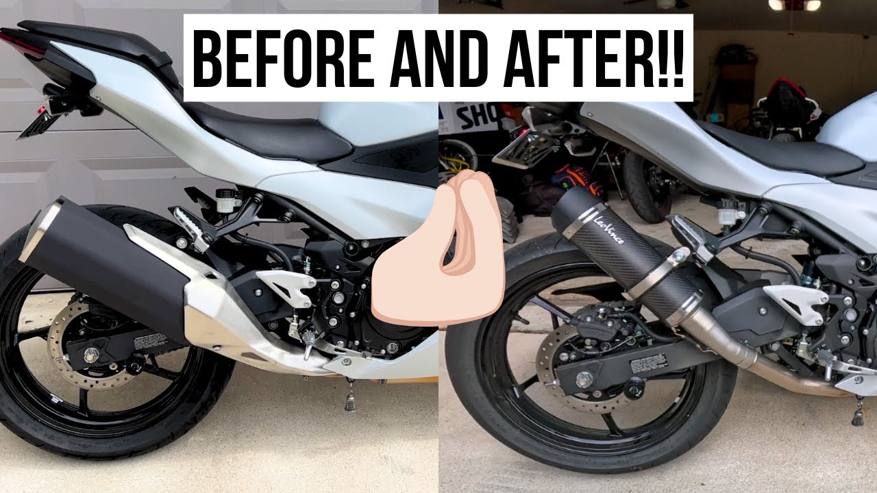 Карбоновые вставки LeoVince GP Corsa EVO на мотоцикле Ninja 500 2025 года 🤌🏻