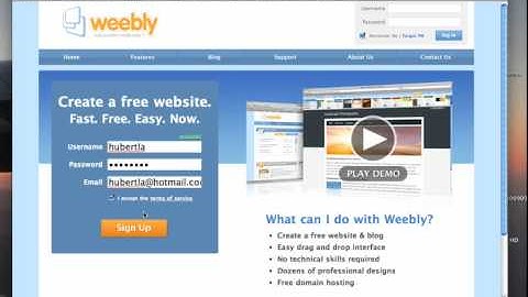 Weebly Sign Up
