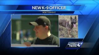 Rocco's handler training new K-9 partner