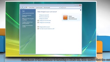 Windows Vista: How to create a password reset disk